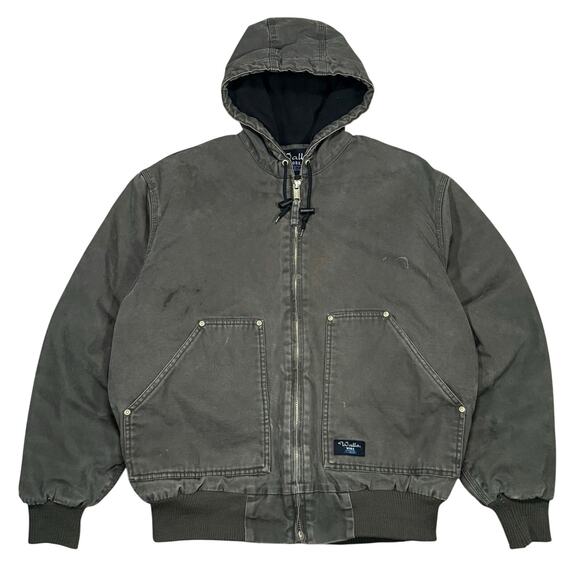 Walls Work Wear Canvas Hooded Jacket Carhartt Style Fleece Lined Large Brown - Picture 1 of 8